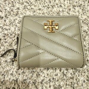 Tory Burch Taupe Quilted Leather Wallet